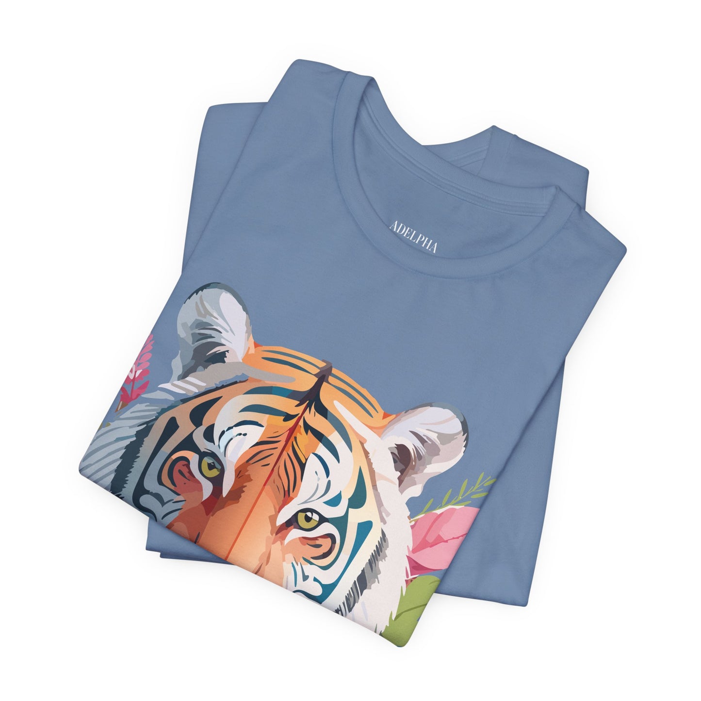 Natural Cotton Tee Shirt with Tiger