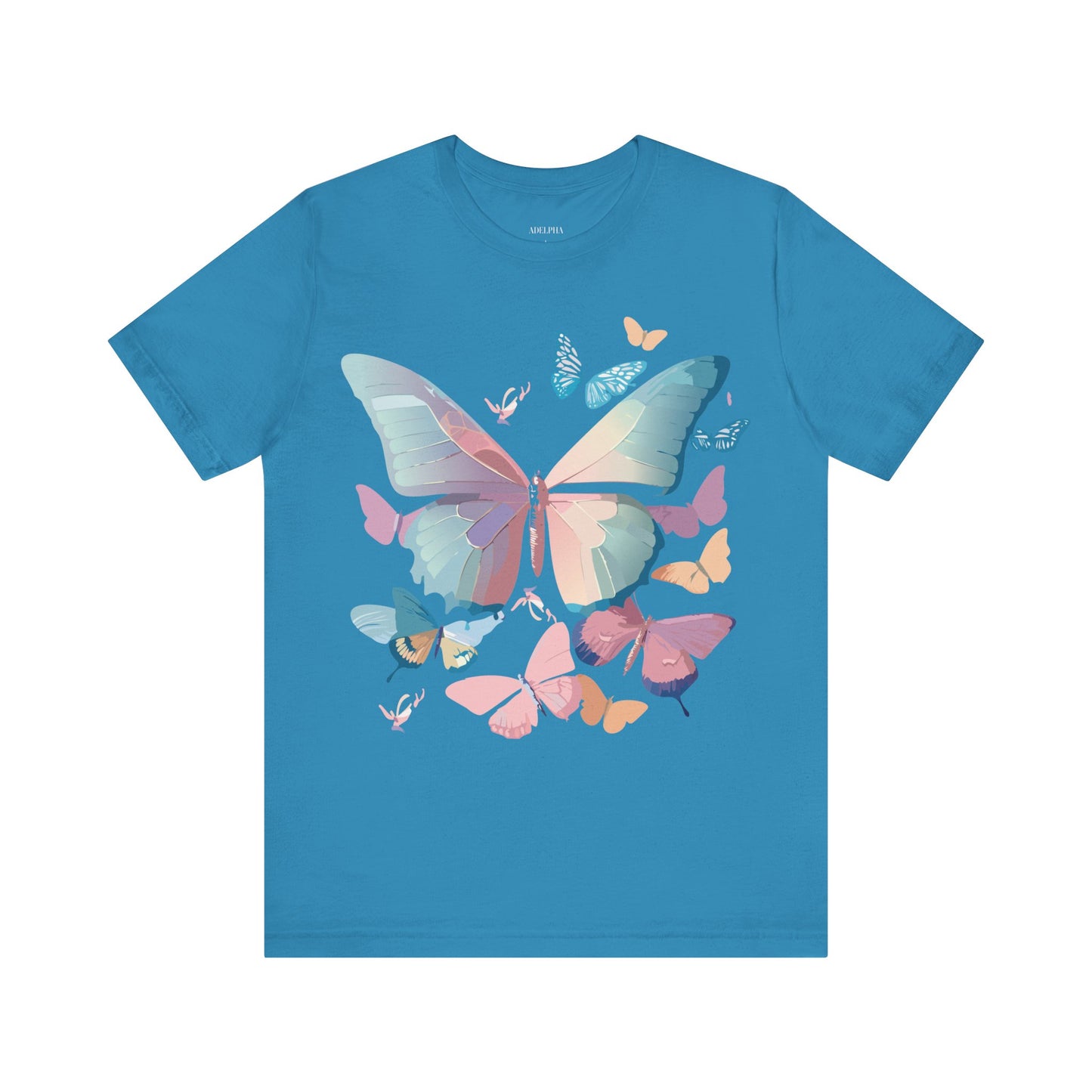 Natural Cotton Tee Shirt with Butterfly