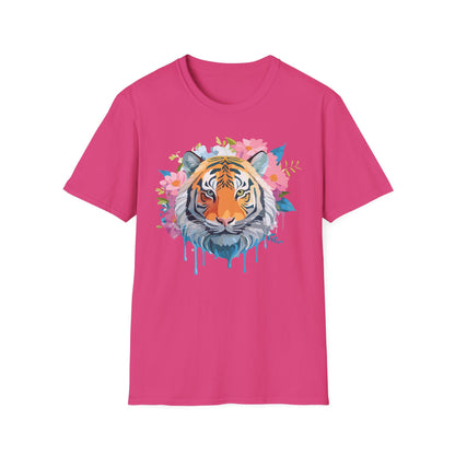 Tiger Print Shirt Unisex Short Sleeve Tee Gildan Softstyle 64000