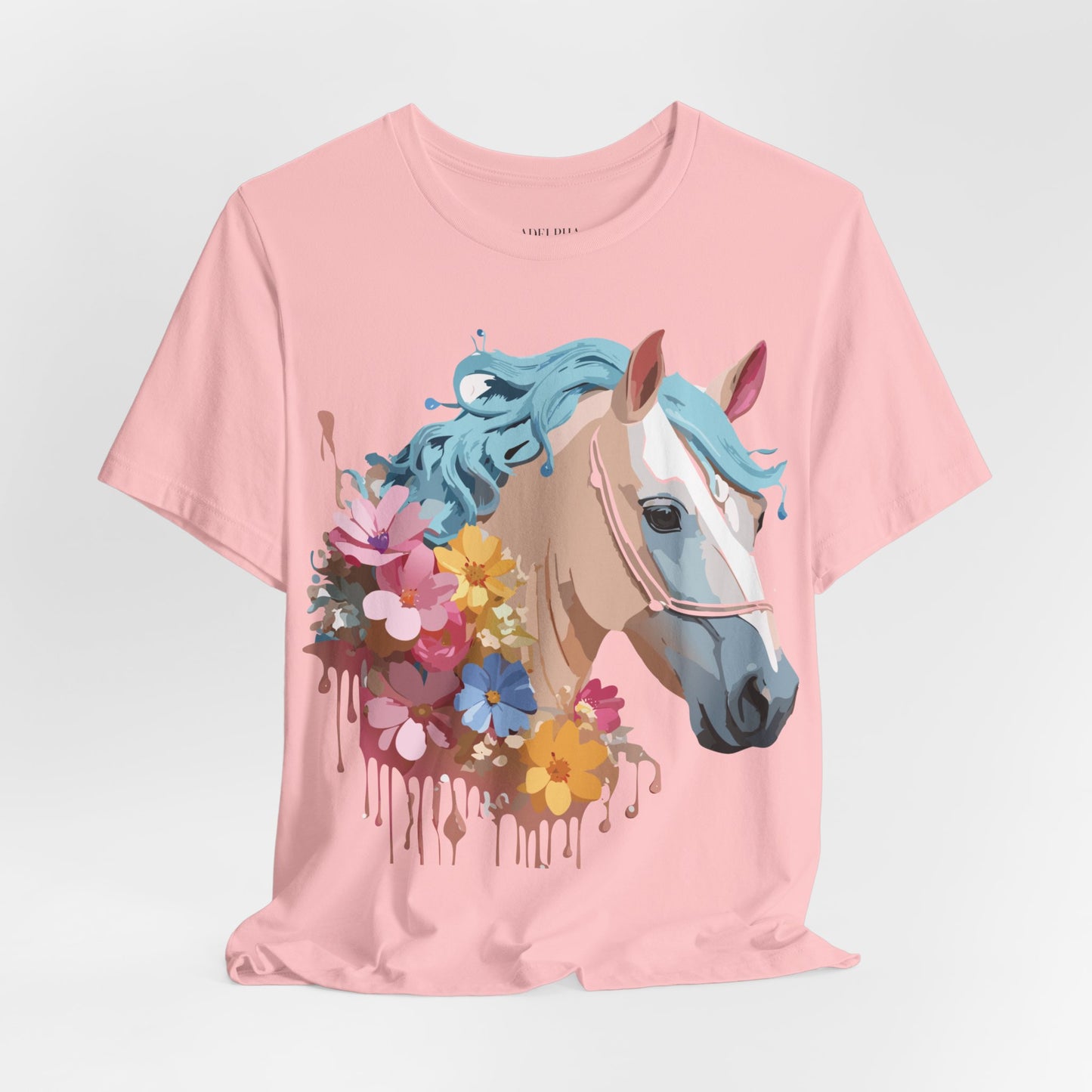 Natural Cotton Tee Shirt with Horse