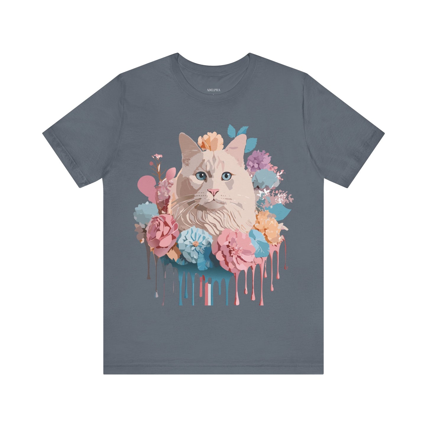 Natural Cotton Tee Shirt with Cat