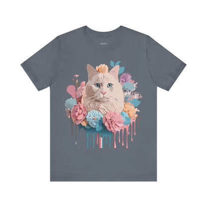 Natural Cotton Tee Shirt with Cat Printify
