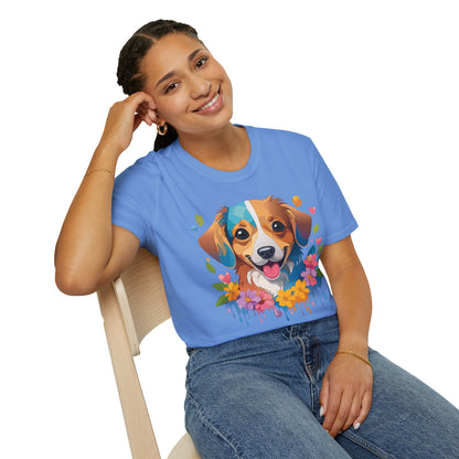 Dog Shirt Unisex Animal Tee 100 Percent Cotton Gildan Softstyle 64000