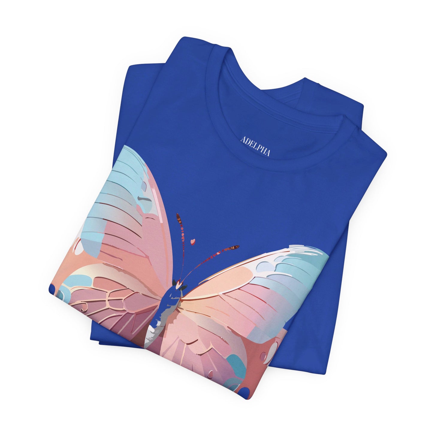 Natural Cotton Tee Shirt with Butterfly