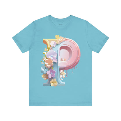 Natural Cotton Tee Shirt - Letters Collection - P Printify