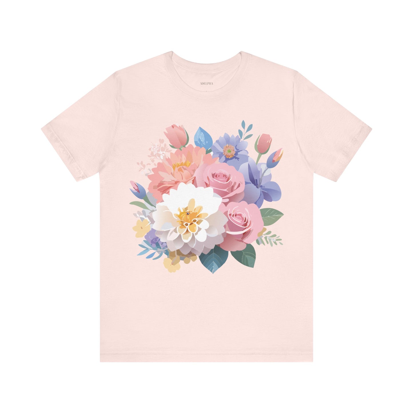 T-shirt en coton naturel avec fleurs