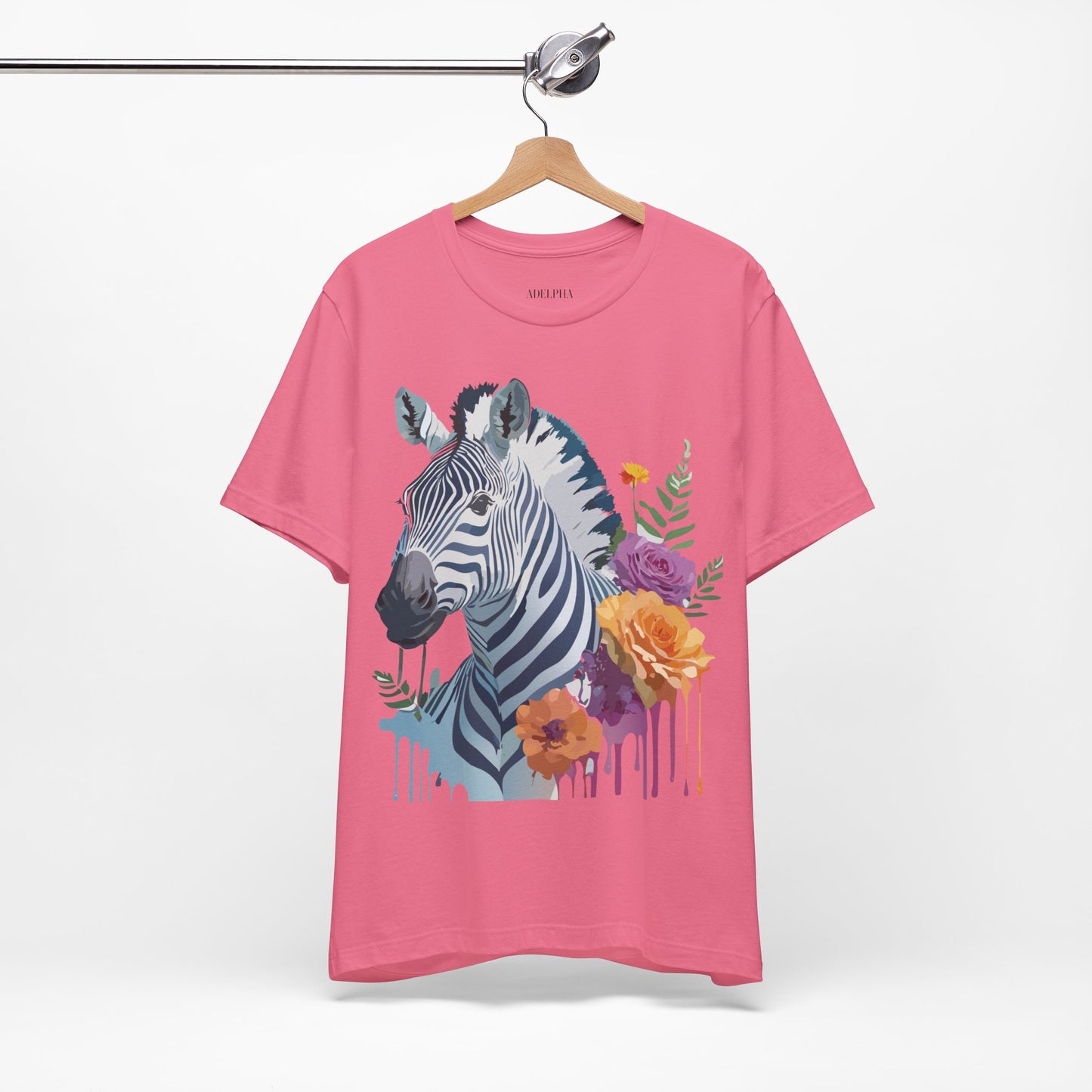 Natural Cotton Tee Shirt with Zebra