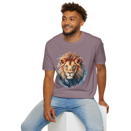 Unisex Lion Shirt Floral Lion Tee Gildan Softstyle 64000 Tee