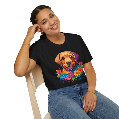 Unisex Dog Shirt With Animals Tee Softstyle Gildan 64000 Comfort Fit