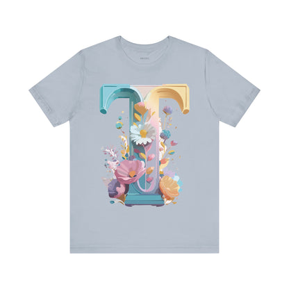 Natural Cotton Tee Shirt - Letters Collection - T Printify