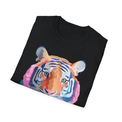 Tiger Print Unisex Softstyle Breathable Cotton Tee 64000 Gildan Shirt