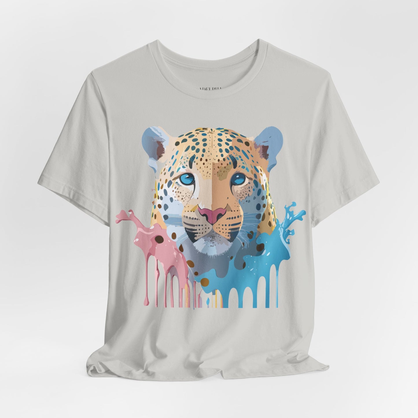 Natural Cotton Tee Shirt with Cheetah