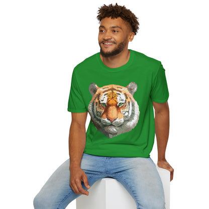 Tiger Print Shirt Unisex Animal Tee Gildan Softstyle 64000 Cotton Comfort