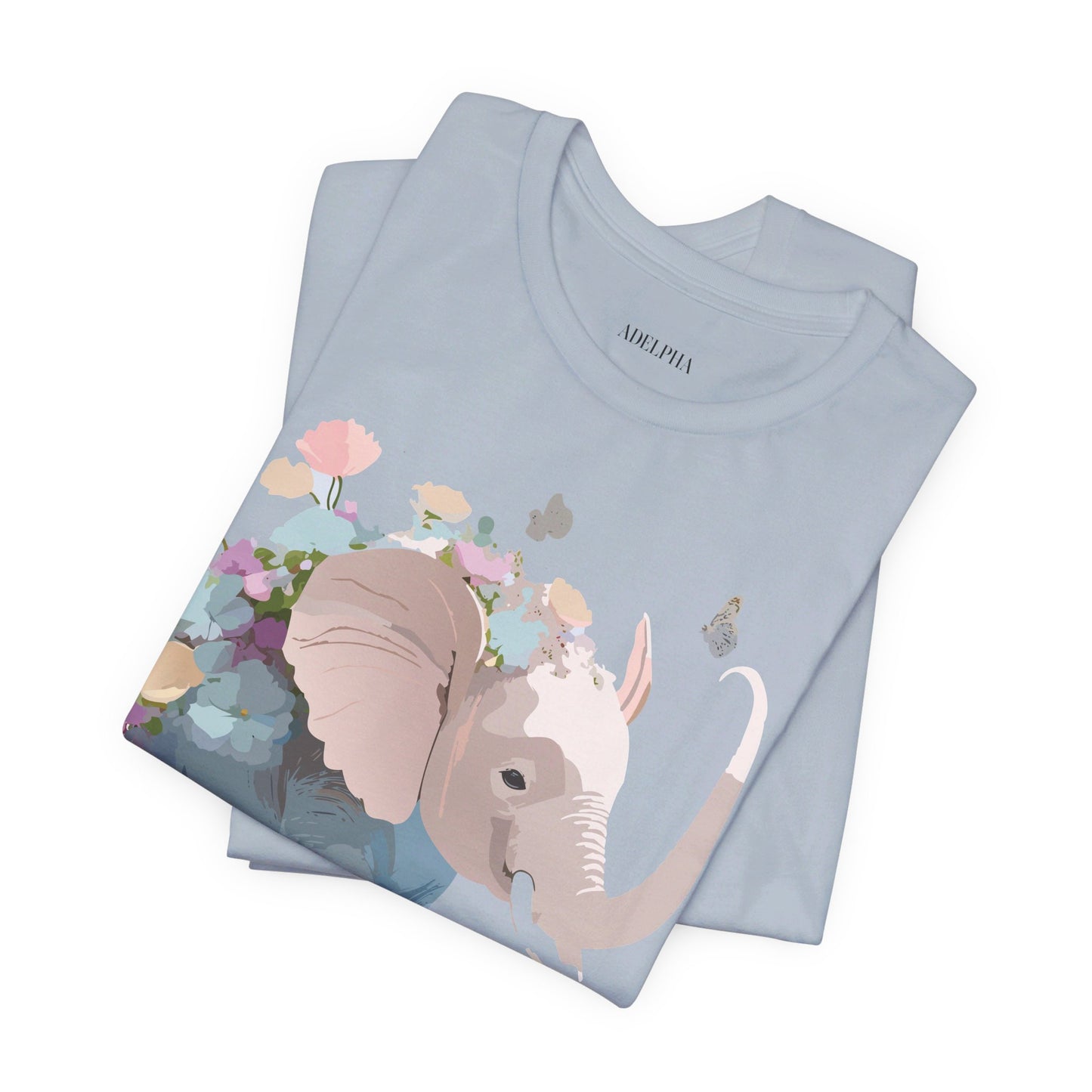 Natural Cotton Tee Shirt with Elephant