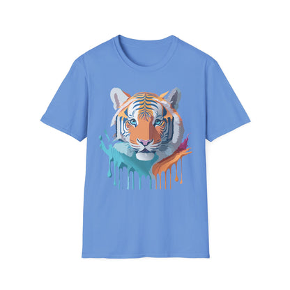 Tiger Print Shirt Unisex Softstyle Tee 100 Percent Ring Spun Cotton