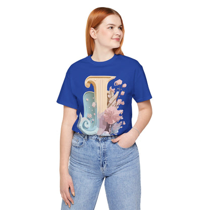 Natural Cotton Tee Shirt - Letters Collection - J Printify