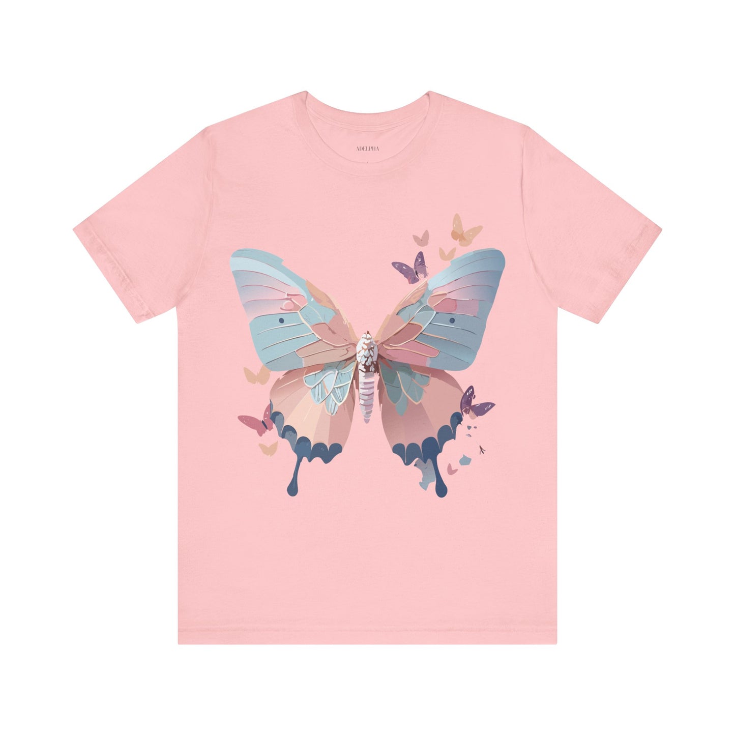 Natural Cotton Tee Shirt with Butterfly