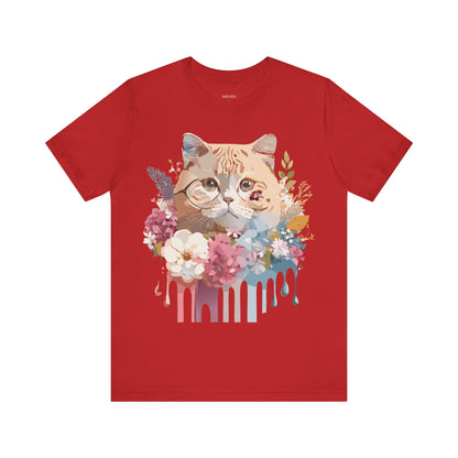 Natural Cotton Tee Shirt with Cat Printify
