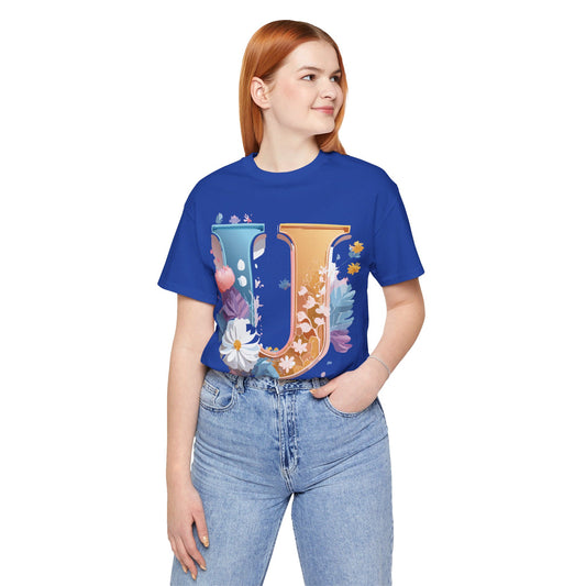 Natural Cotton Tee Shirt - Letters Collection - U Printify
