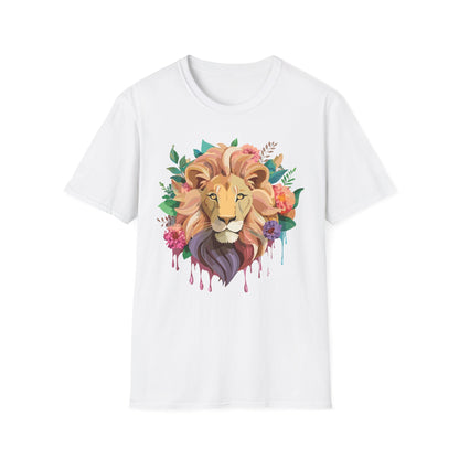Lion Shirt Unisex Softstyle Tee 100 Percent Ring Spun Cotton Animal Print