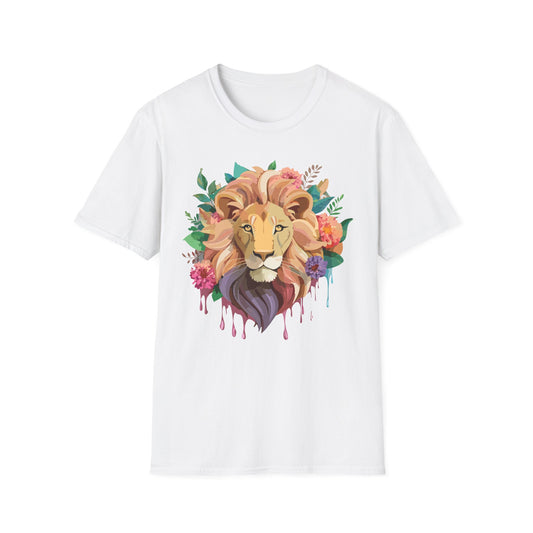 Lion Shirt, Shirt with Lion, Floral Lion Tee, Shirt with Animals