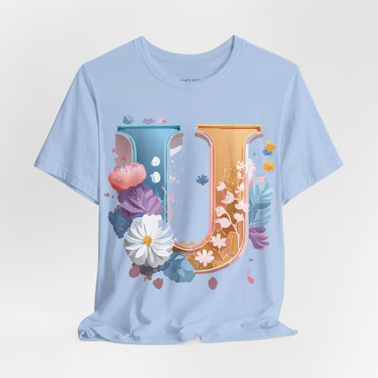 Natural Cotton Tee Shirt - Letters Collection - U Printify