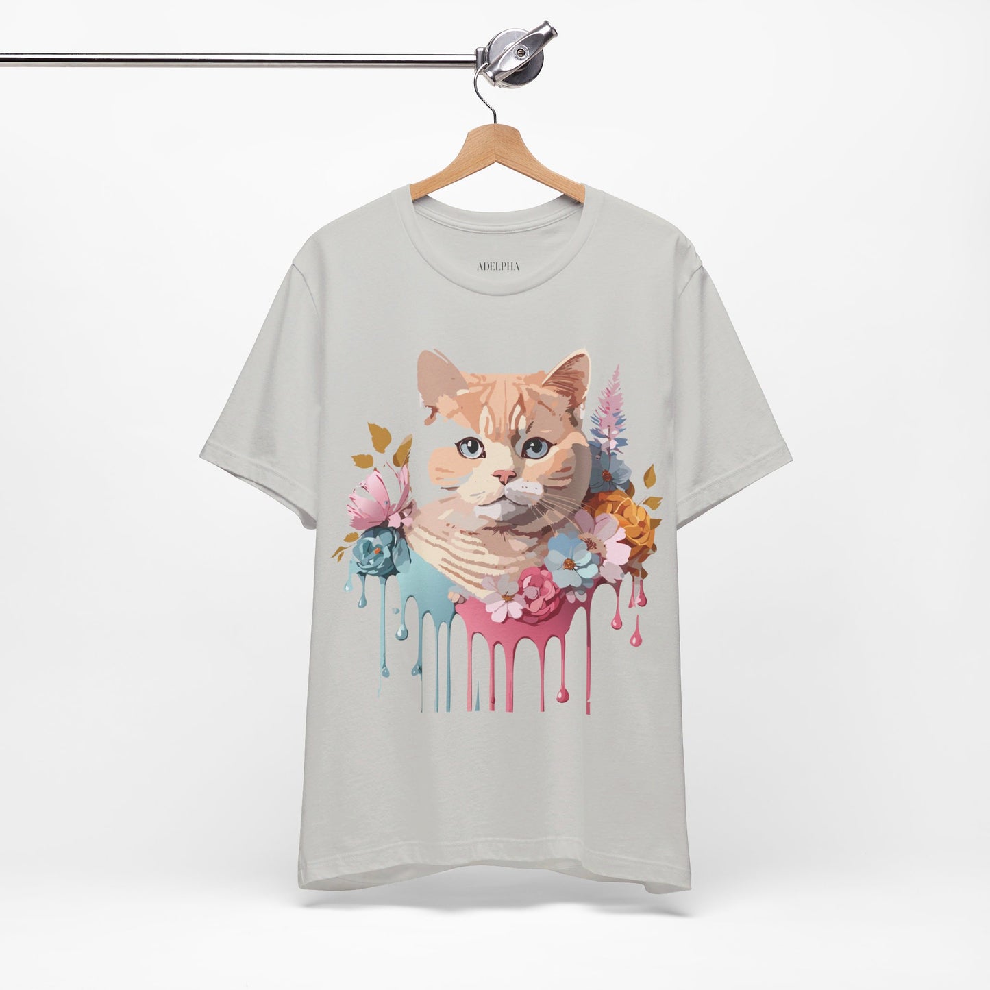 Natural Cotton Tee Shirt with Cat