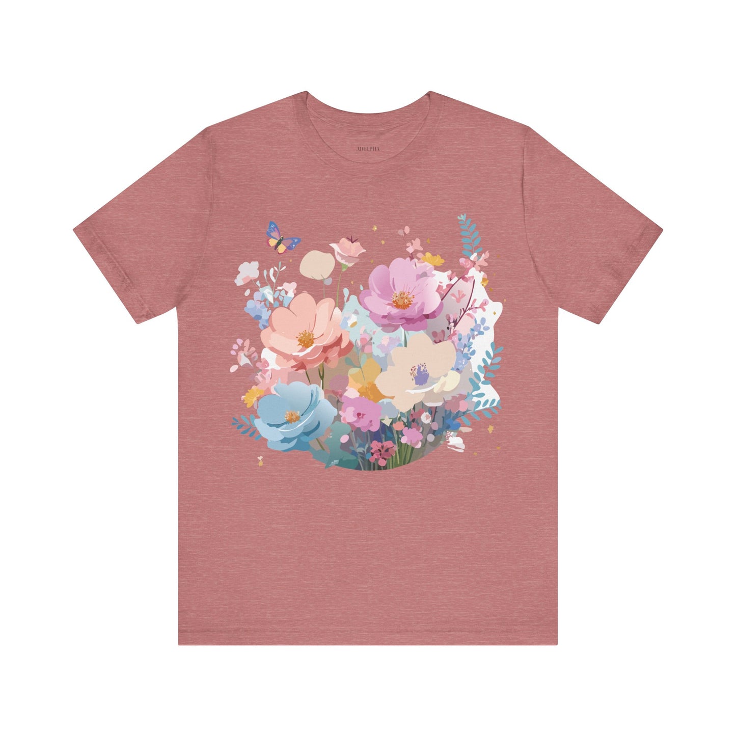 T-Shirt aus natürlicher Baumwolle mit Blumen