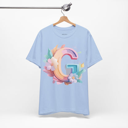 Natural Cotton Tee Shirt - Letters Collection - G Printify