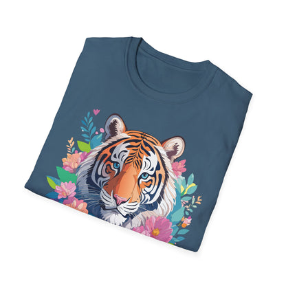 Tiger Themed Unisex Cotton Short Sleeve T Shirt Animal Print Tee