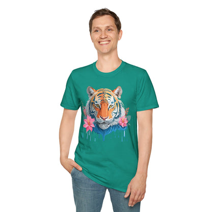 Tiger Unisex Softstyle T Shirt 100 Percent Cotton Gildan 64000 Animal Tee