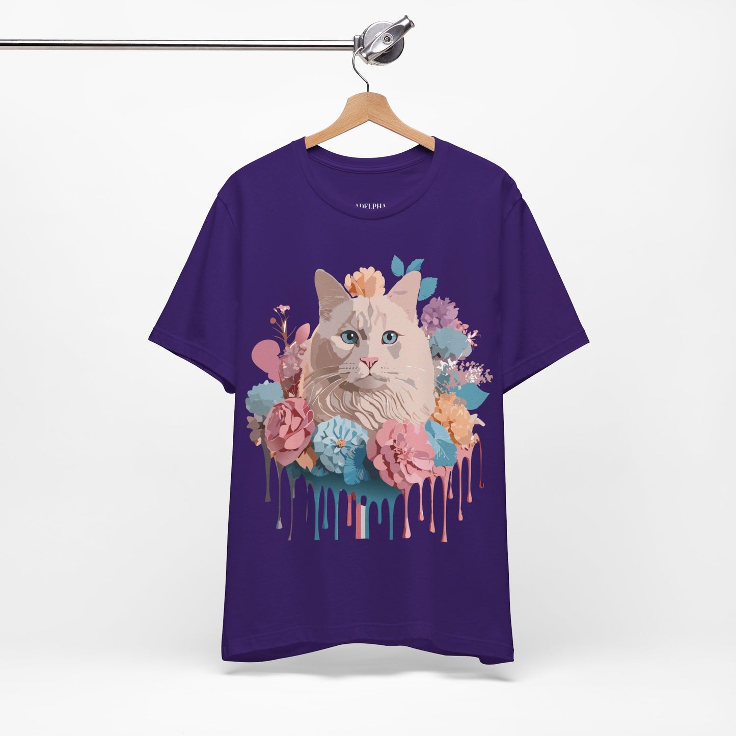 Natural Cotton Tee Shirt with Cat