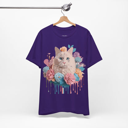 Natural Cotton Tee Shirt with Cat Printify