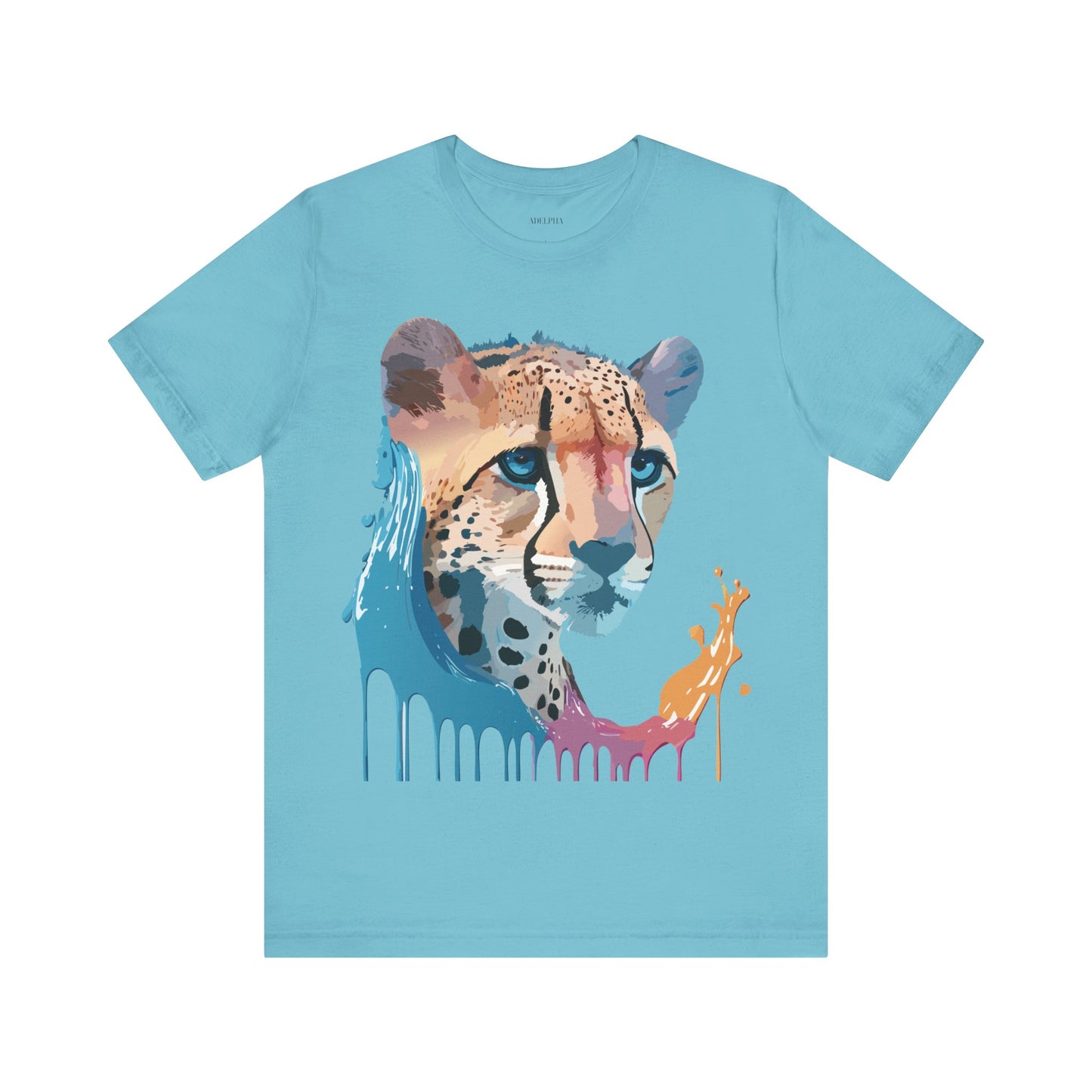 Natural Cotton Tee Shirt with Cheetah