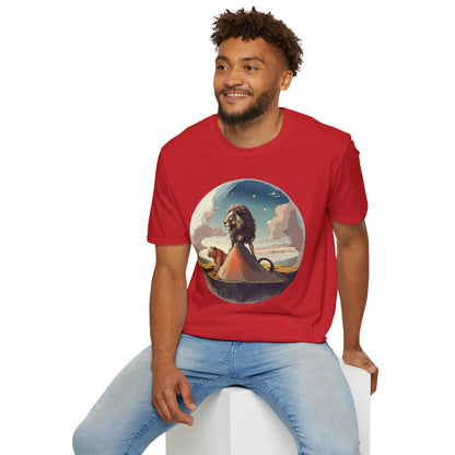 Lion Graphic T Shirt Unisex Softstyle 64000 Gildan 100 Percent Cotton Tee