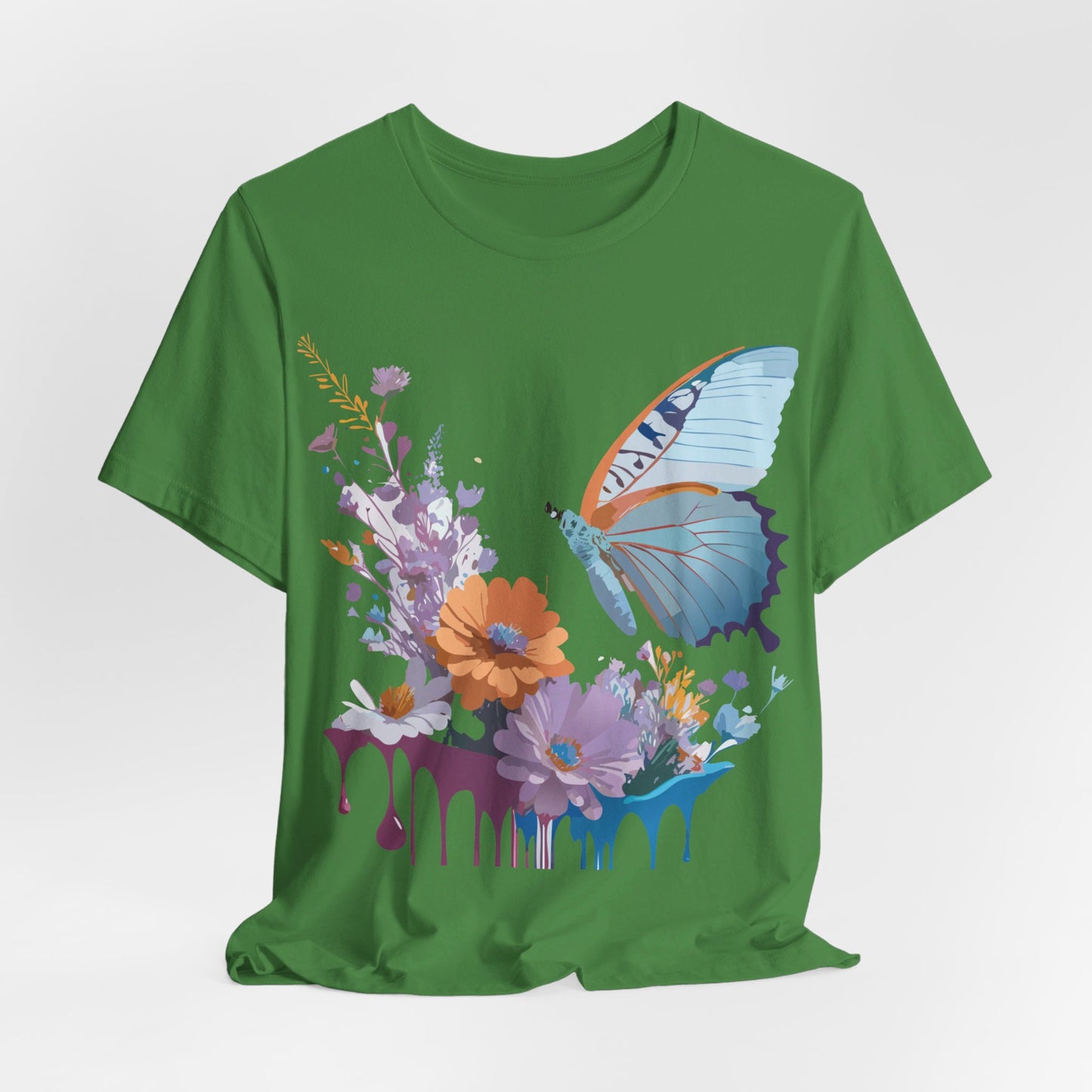 Natural Cotton Tee Shirt with Butterfly