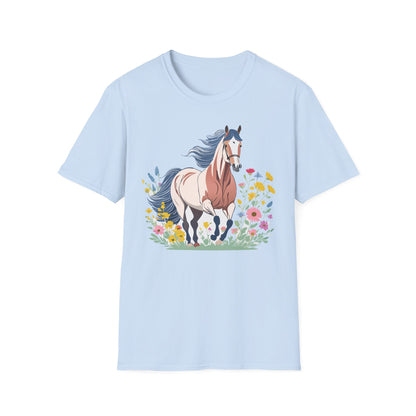 Unisex Horse Tee Softstyle Cotton Shirt With Animals Design Graphic