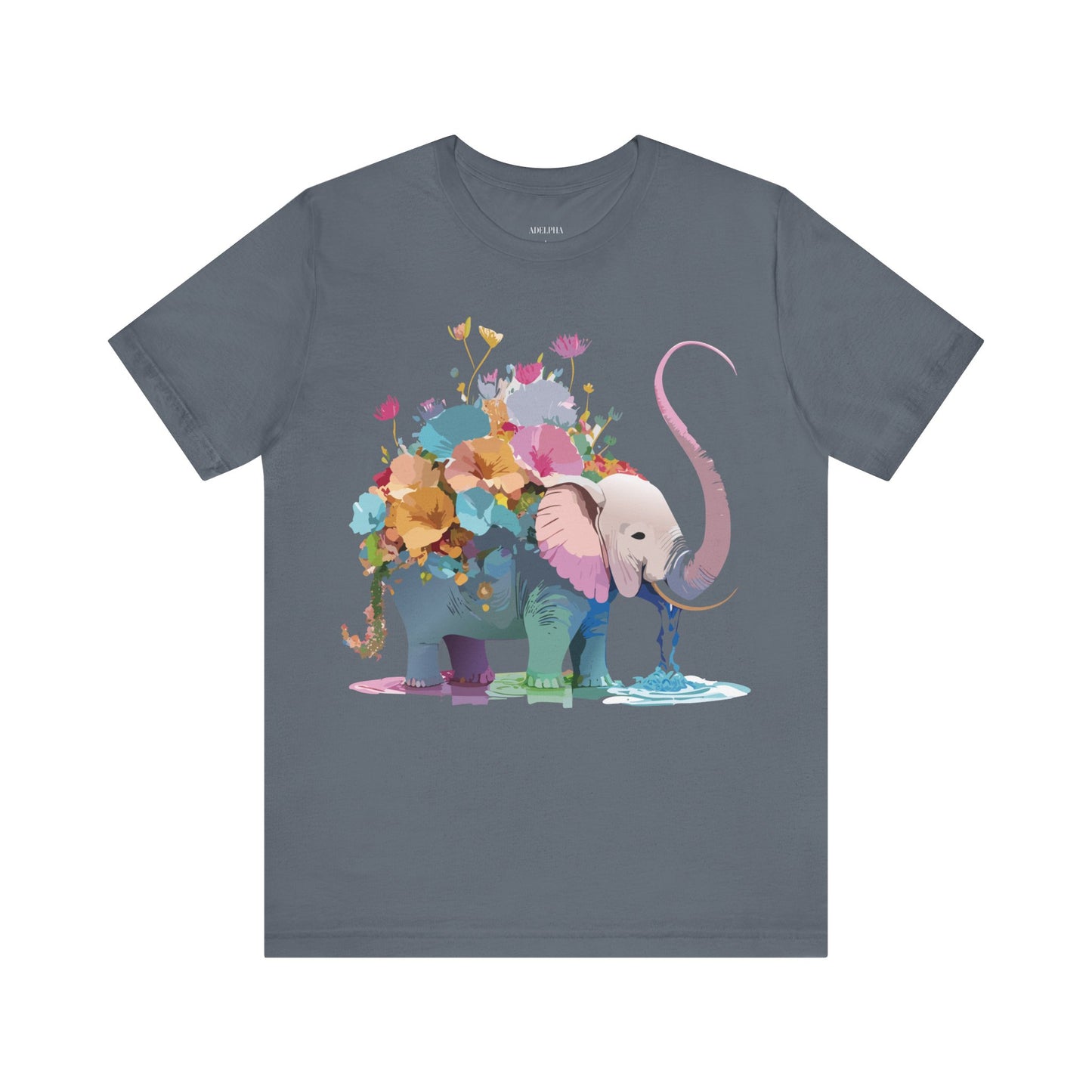 T-shirt en coton naturel avec motif éléphant