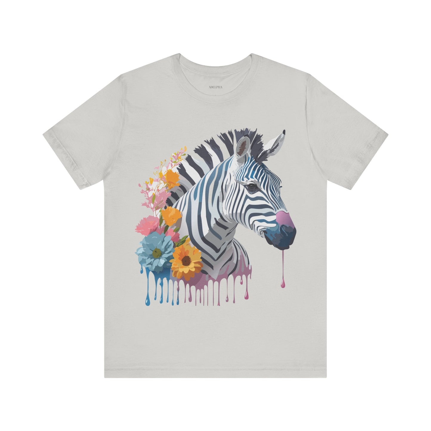 Natural Cotton Tee Shirt with Zebra