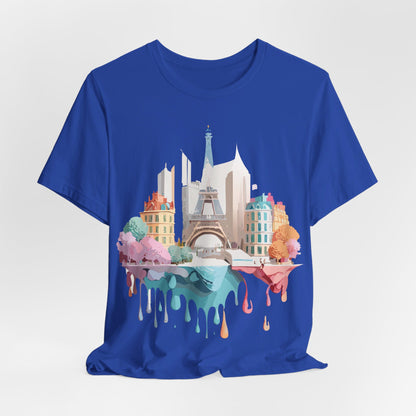 Natural Cotton Tee Shirt - Beautiful Places Collection - Paris Printify