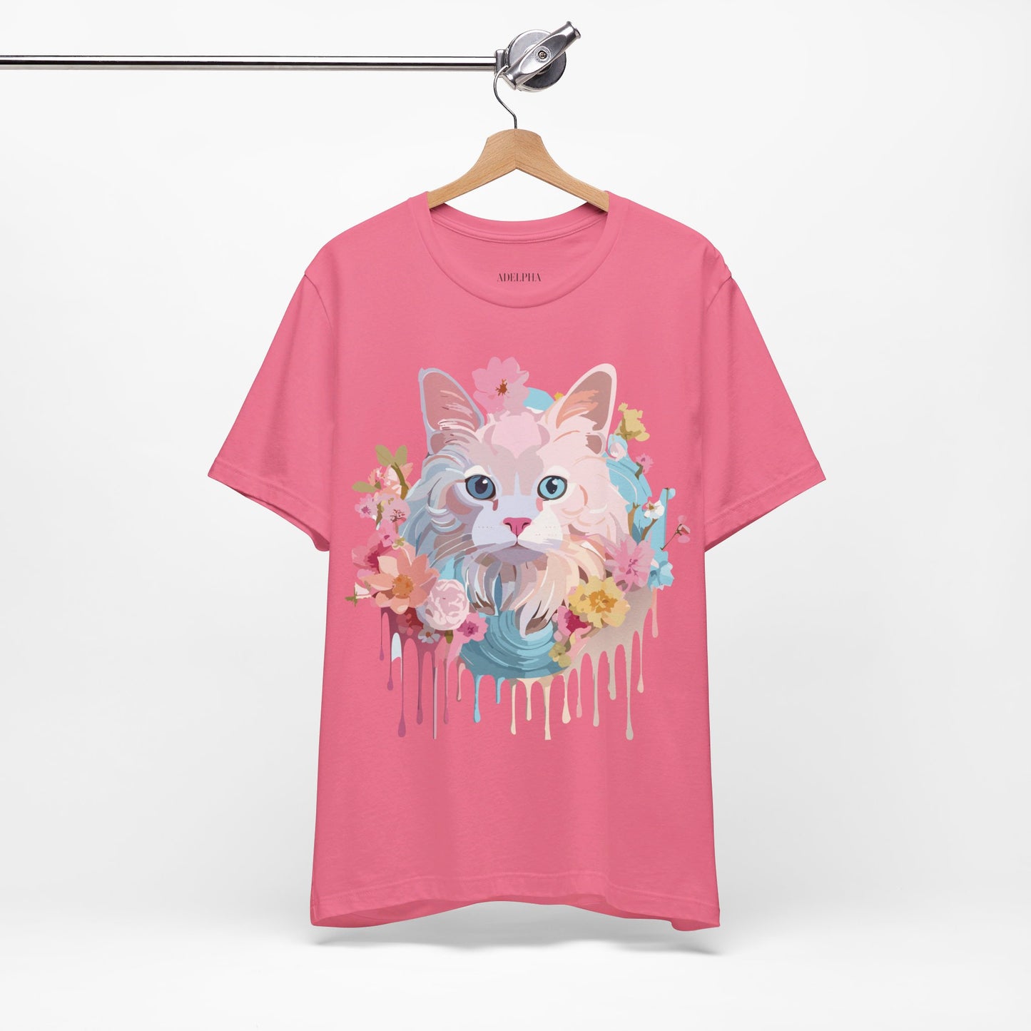 Natural Cotton Tee Shirt with Cat