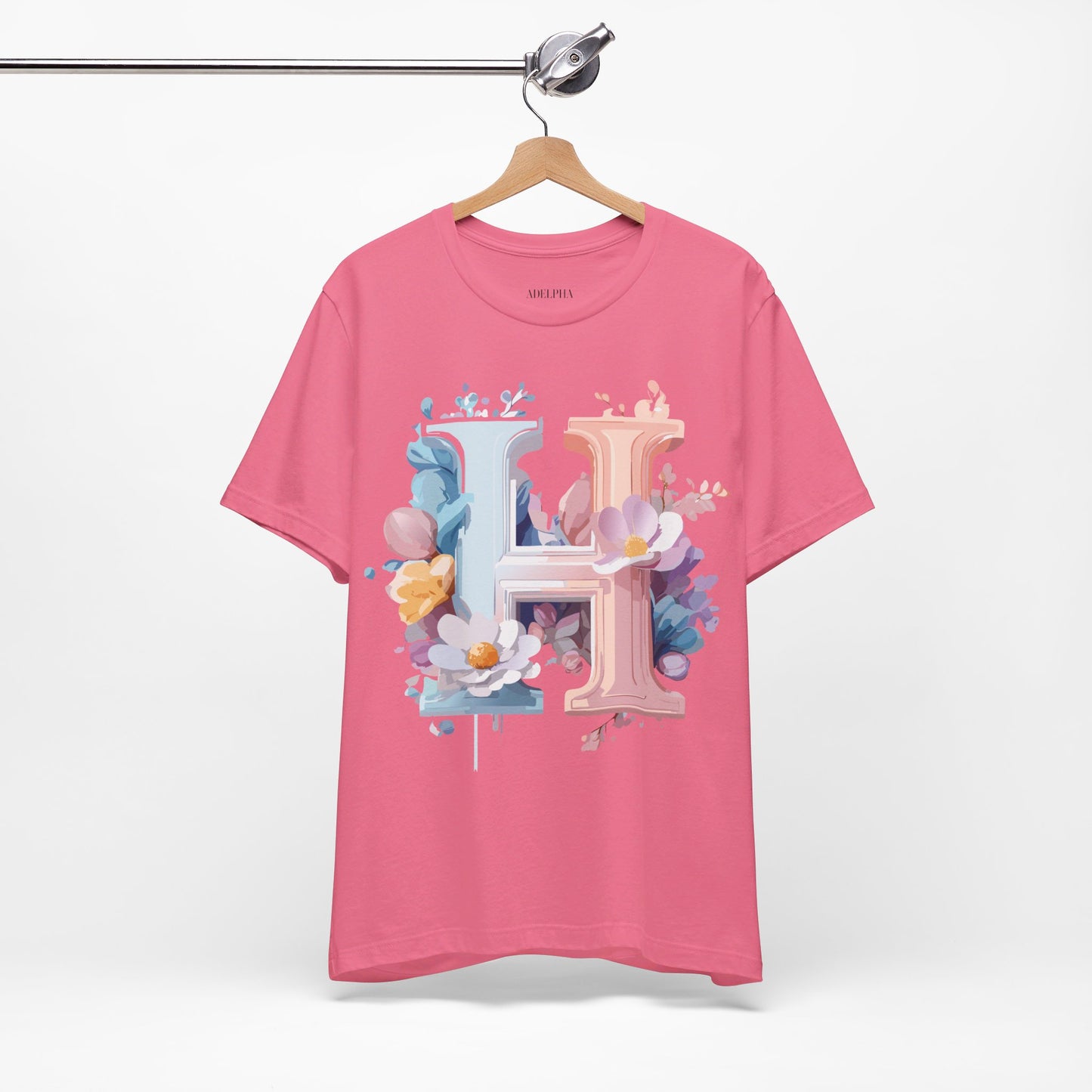 Natural Cotton Tee Shirt - Letters Collection - H