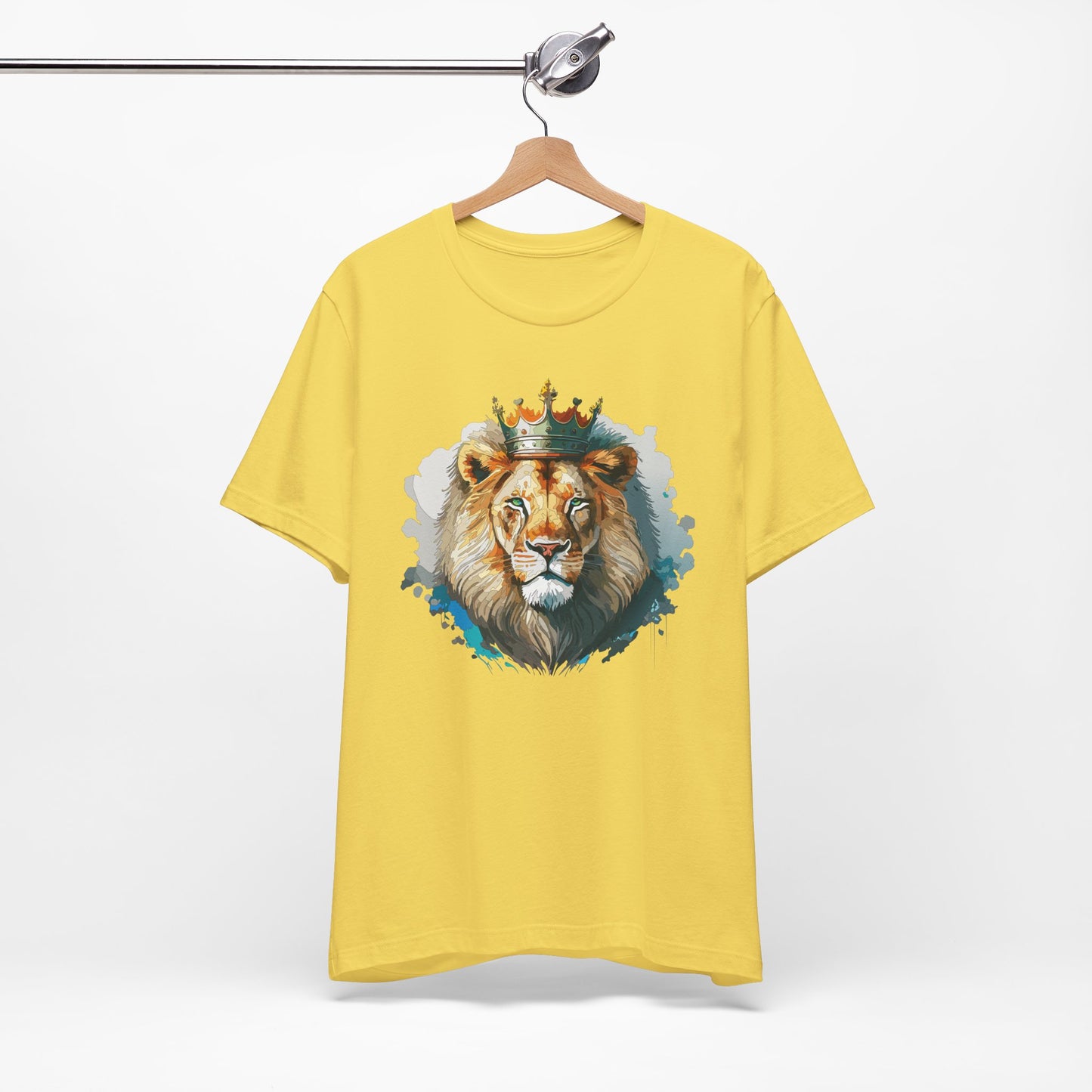 Lion with Crown Tee Unisex Cotton Watercolor King Lion Graphic T-Shirt 2