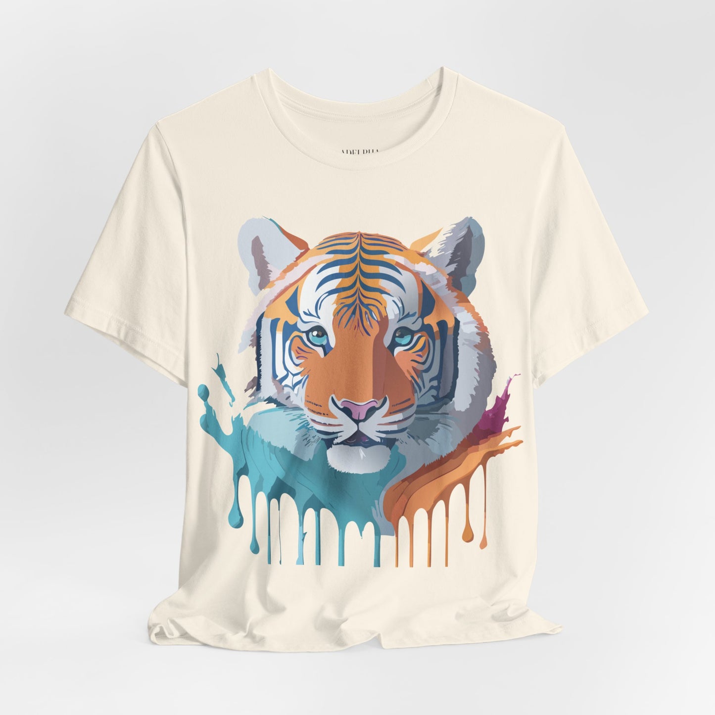 Natural Cotton Tee Shirt with Tiger