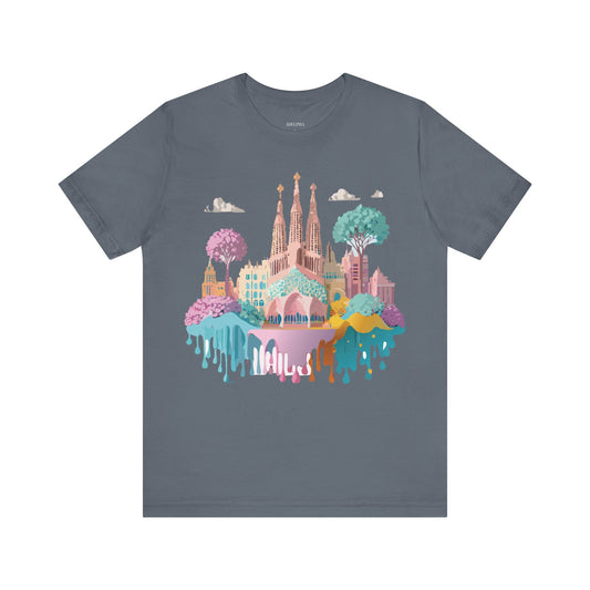 T-Shirt aus natürlicher Baumwolle – Kollektion „Beautiful Places“ – Barcelona