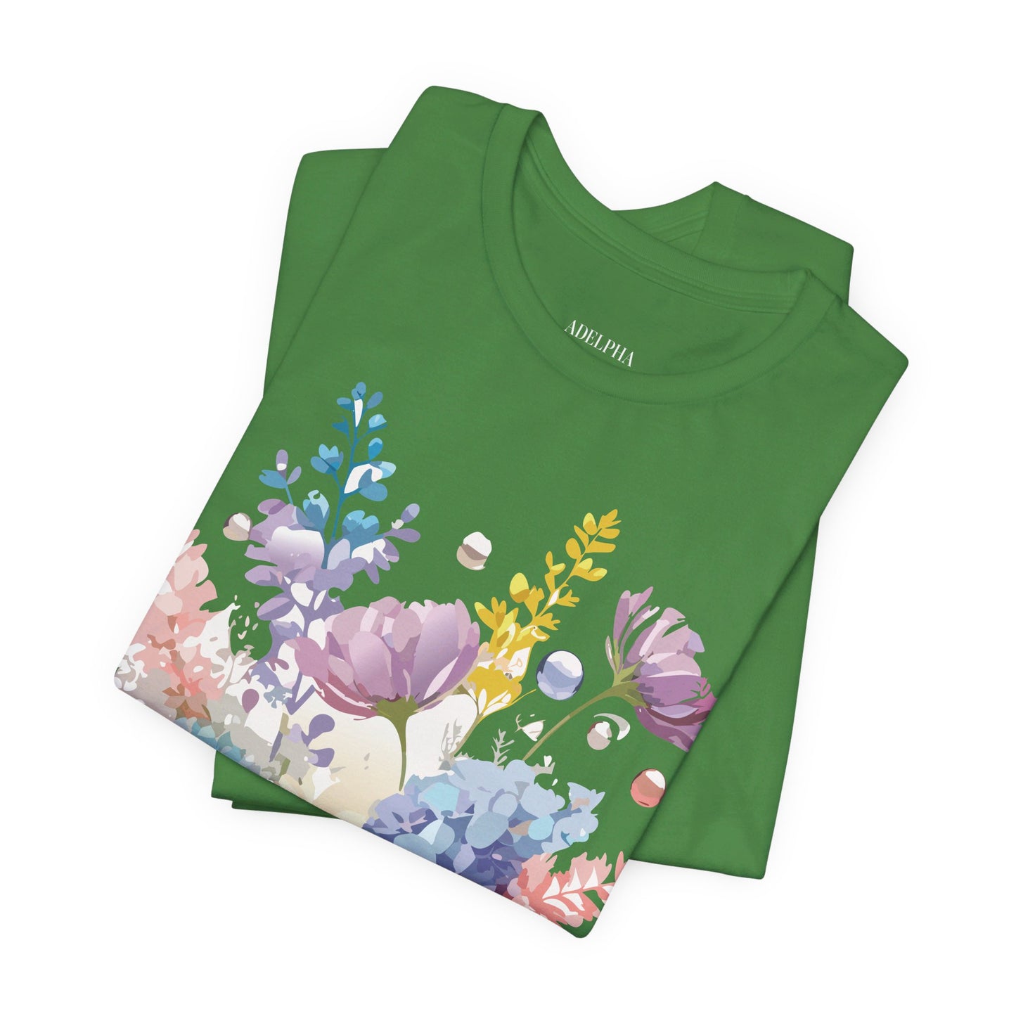 T-shirt en coton naturel avec fleurs