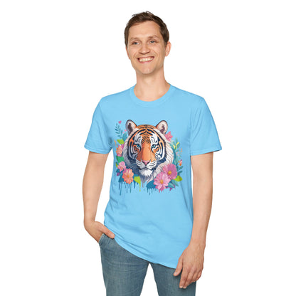 Tiger Themed Unisex Cotton Short Sleeve T Shirt Animal Print Tee