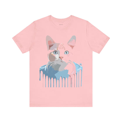 Natural Cotton Tee Shirt with Cat Printify