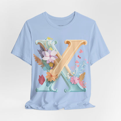 Natural Cotton Tee Shirt - Letters Collection - X Printify