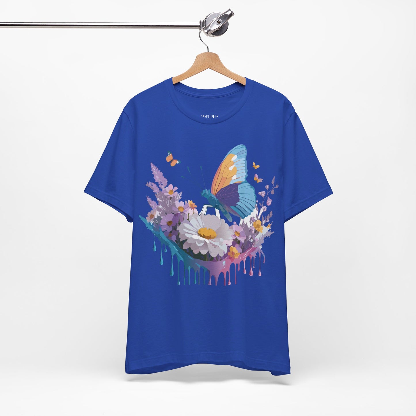 Natural Cotton Tee Shirt with Butterfly